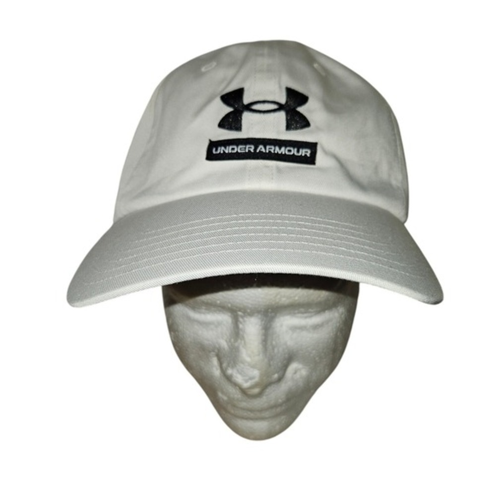 Under Armour White Baseball‎ Cap Men's Adjustable Strap Logo Embroidered